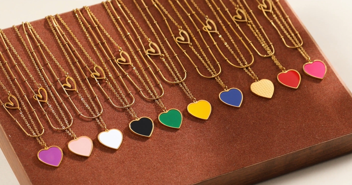 Elegante Collana con Ciondolo a Cuore in Acciaio ... - Alibaba