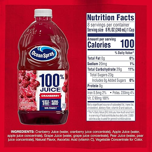 Miniatura 7 de Ocean Spray Mezcla de jugo de arándano 100%, botella de 64 onzas líquidas