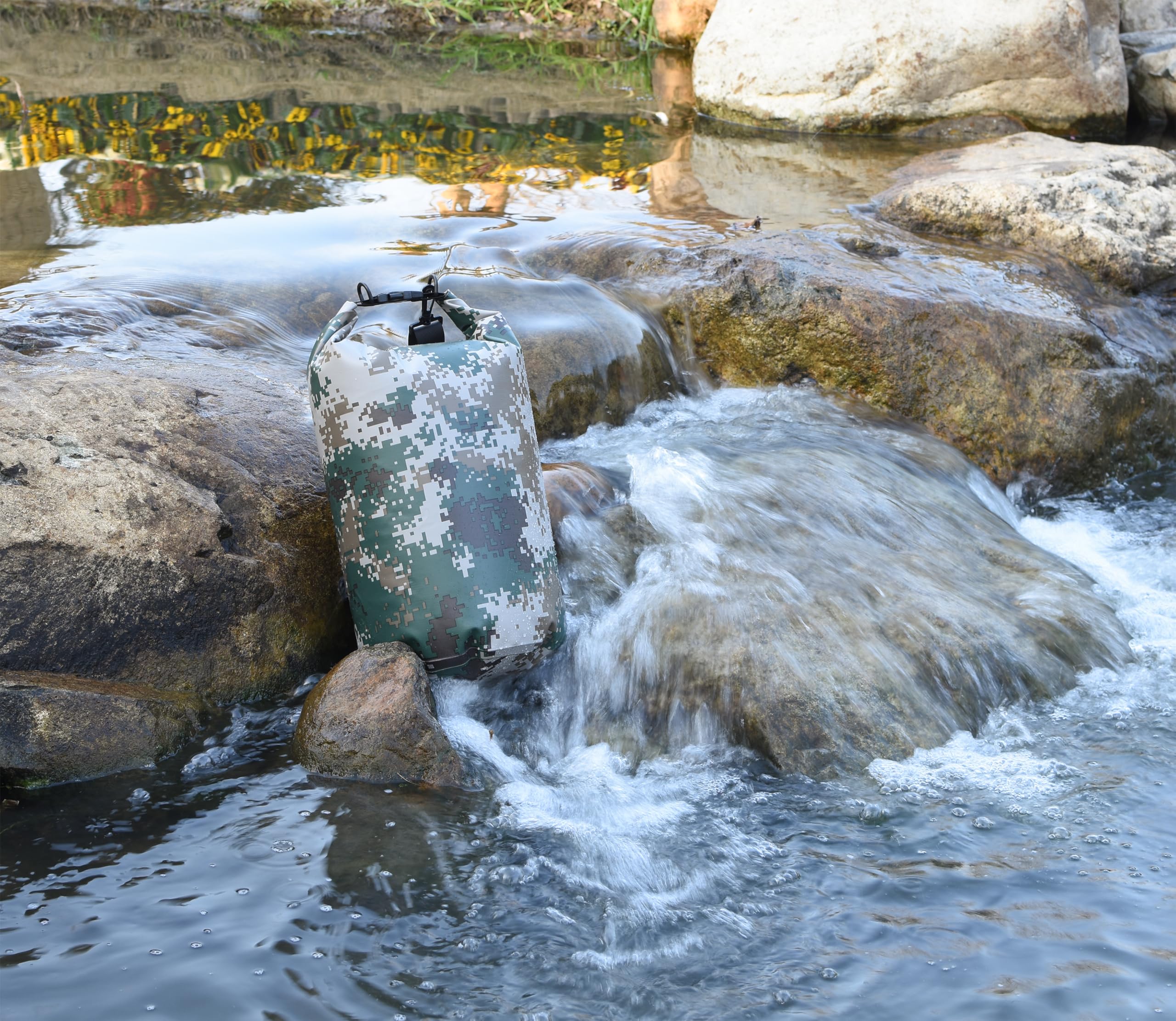 MARCHWAY Zaino impermeabile galleggiante da 5 l/10 l/20 l/30 l/40 l, con parte superiore arrotolabile, mantiene l'attrezzatura asciutta per kayak, rafting, canottaggio, nuoto, campeggio, escursionismo