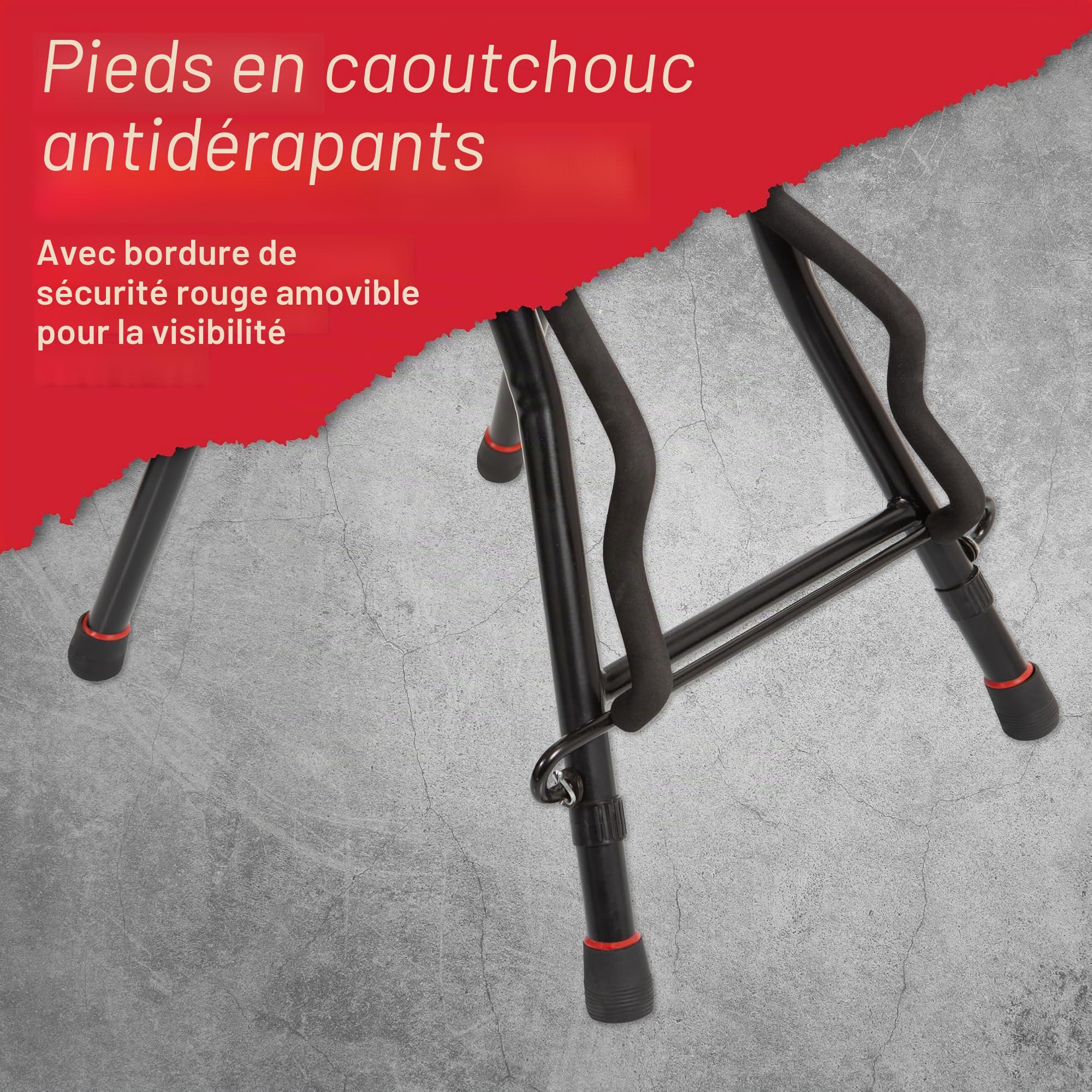 Gator Frameworks Tabouret Pliable pour Guitare avec Assise rembourrée et Support arrière pour Guitare ; (GFW-GTRSTOOL)