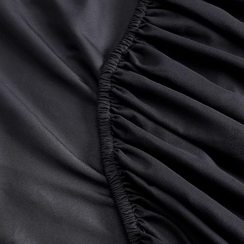 Miniatura 4 de SERTA Simply Clean - Juego de sábanas de 4 piezas con bolsillo profundo hipoalergénicas resistentes a las manchas tamaño King color negro sólido