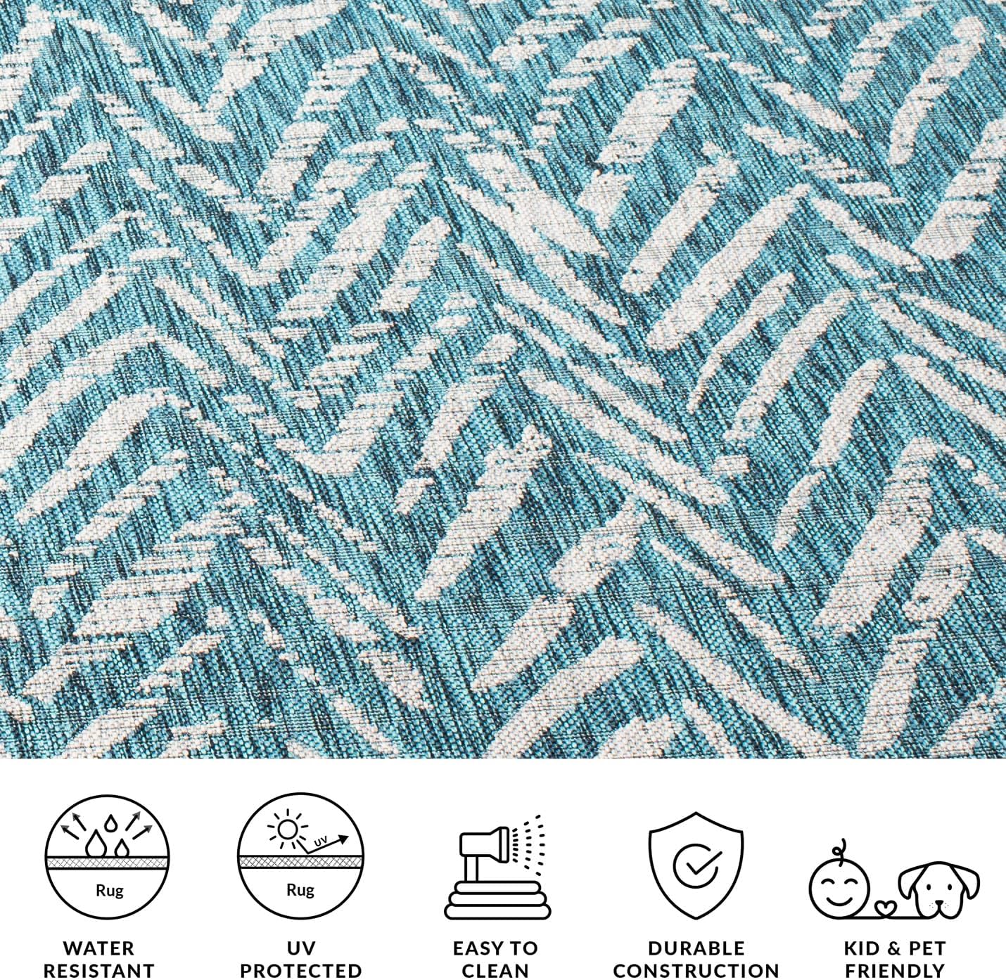 SAFAVIEH Courtyard Collection 8' x 10' Blue/Grey CY8387 Indoor/ Outdoor Waterproof Easy Cleaning Patio Backyard Mudroom Area Rug