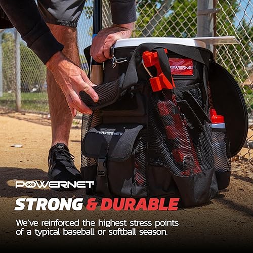 Miniatura 6 de PowerNet Baseball Softball Coaching Bucket Caddy Cover, Multiple Pockets Carry Gameday Essentials, 3 Styles for 6 Gallon Bucket Organization