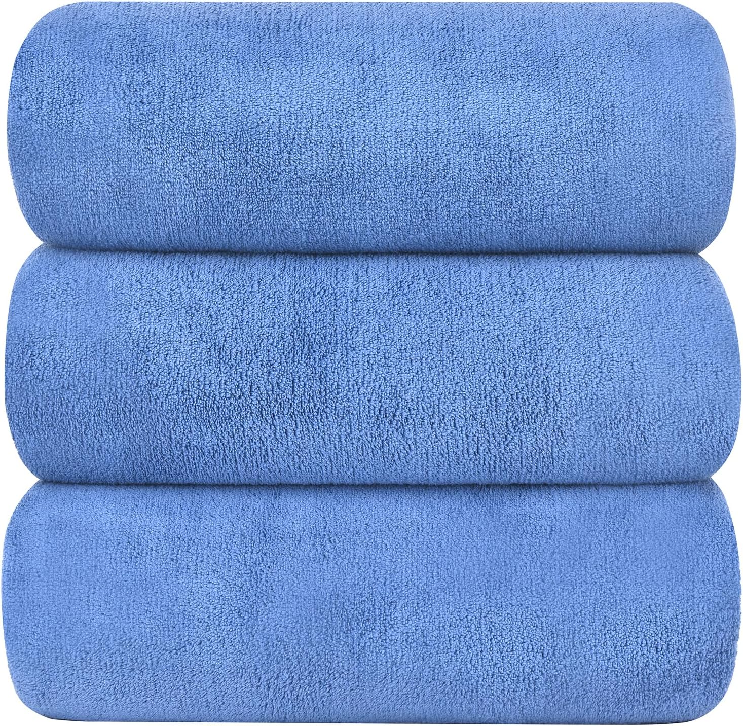 DIAOJIA Microfiber Bath Towel Set 3 Pack, 300 GSM Highly Absorbent and Quick-drying Bath Towel 70 x 140cm, Multipurpose Coral Velvet bath Towels for Spa, Yoga, Fitness, Bathroom(Dark Blue)