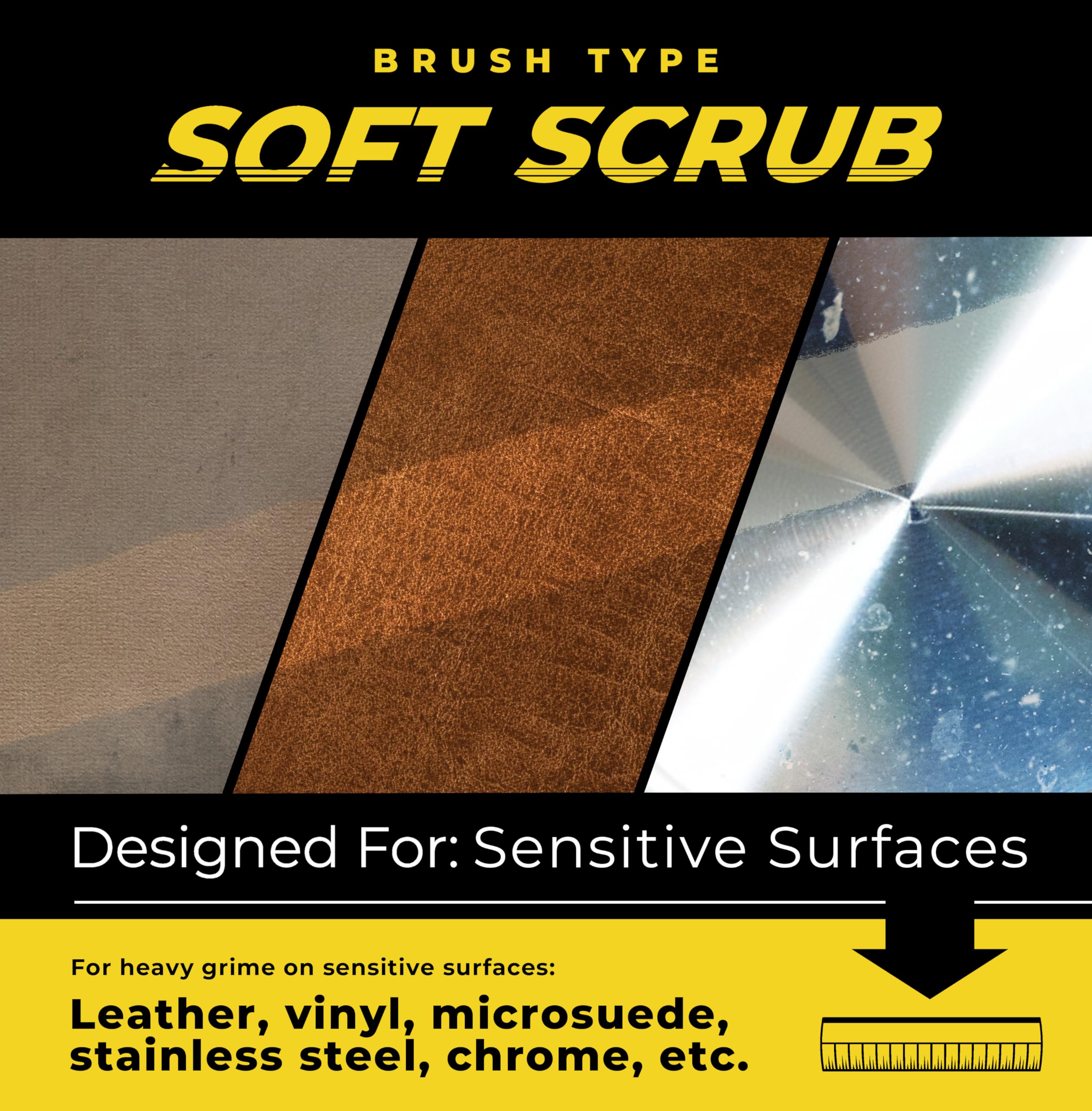 VViViD Drill Backing Plate Power Scrub Brush Attachment 150mm Diameter Large Surface Area Soft Bristles — view 3