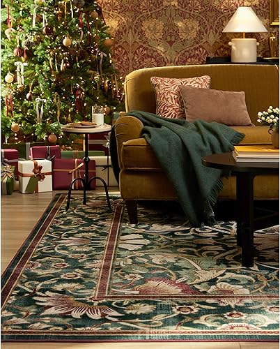 Vista 60 de RUGGABLE x Morris & Co Tapete prémium de pasillo lavable, para pasillo, cocina, entrada, sala de estar, dormitorio u oficina, con base Madreselva