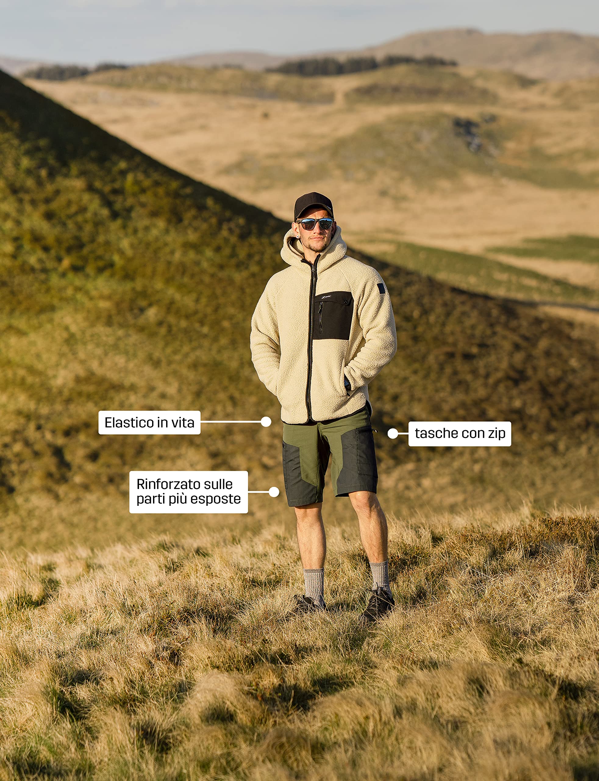 RevolutionRace RVRC GP Shorts da Uomo, Pantaloncini Resistenti per Passeggiate, Escursioni, Campeggio e Tutte Le Altre attività all'aperto