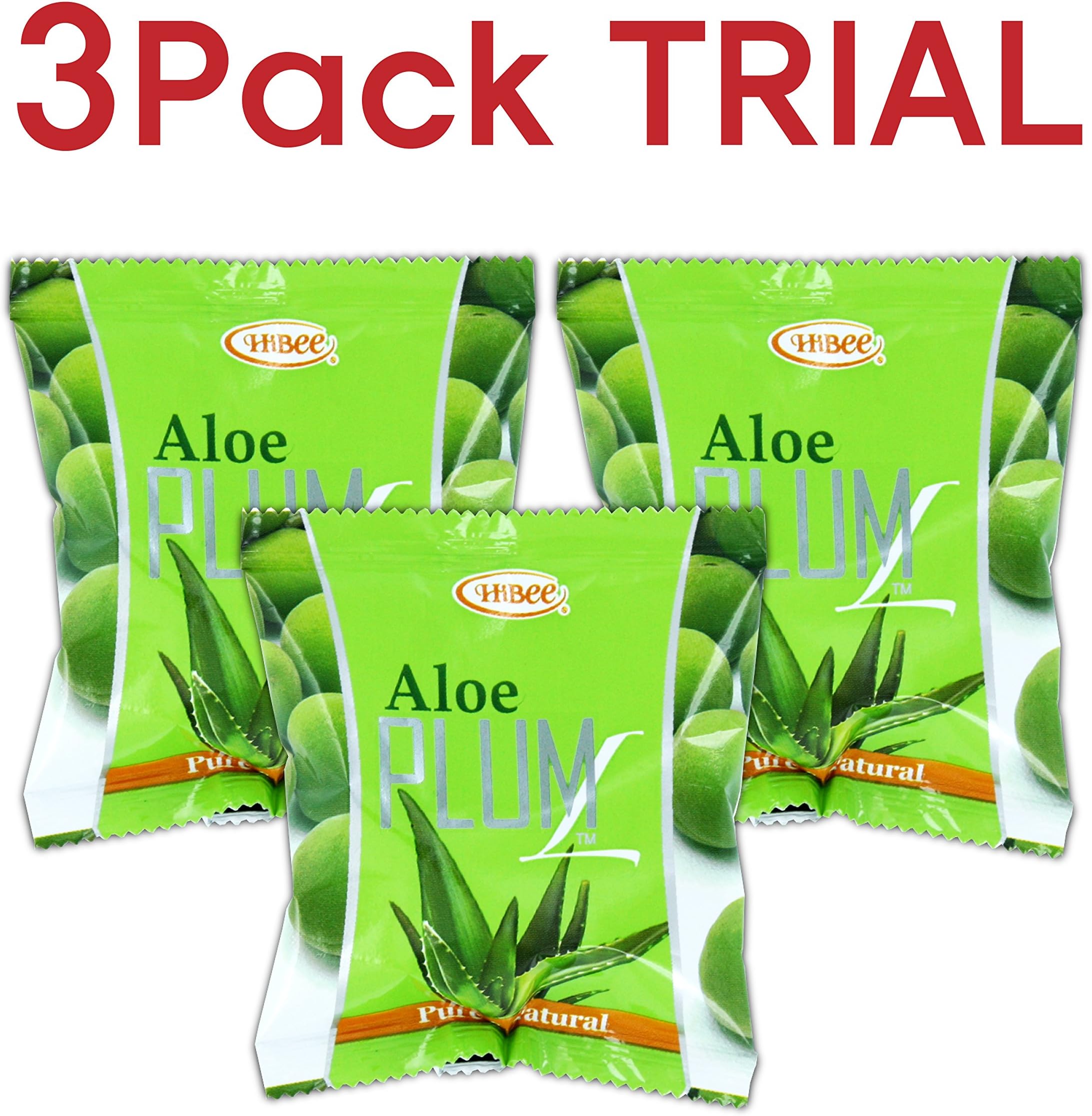 HiBee Aloe Plum L Constipation Relief - Dried Plums with Aloe & Herbs - All-Natural Laxative & Colon Detox Cleanse - Whole Food Laxative, Promotes Healthy Weight Loss & Fat Burning - Pack of 3