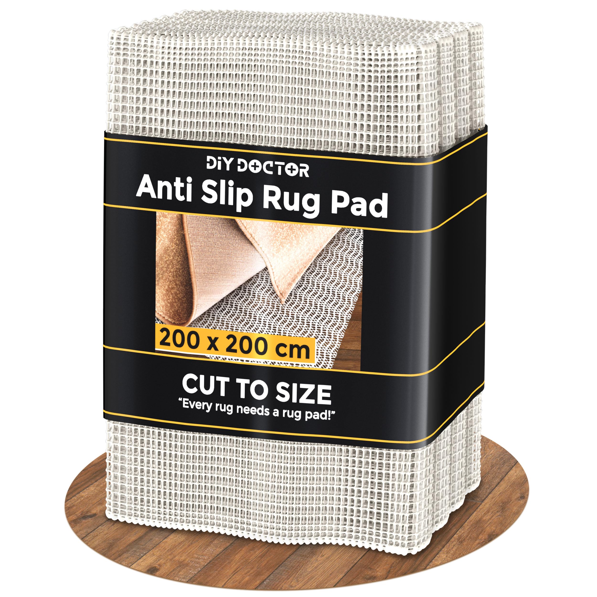 DIY Doctor XXL Premium Rug Gripper - 200x200cm Double Extra Large Non Slip Mat (1 Pack)- Anti Slip Rug Underlay - Rug Grippers for Laminate Floor - Rug Anti Slip Underlay - Multipurpose Anti Slip Mat