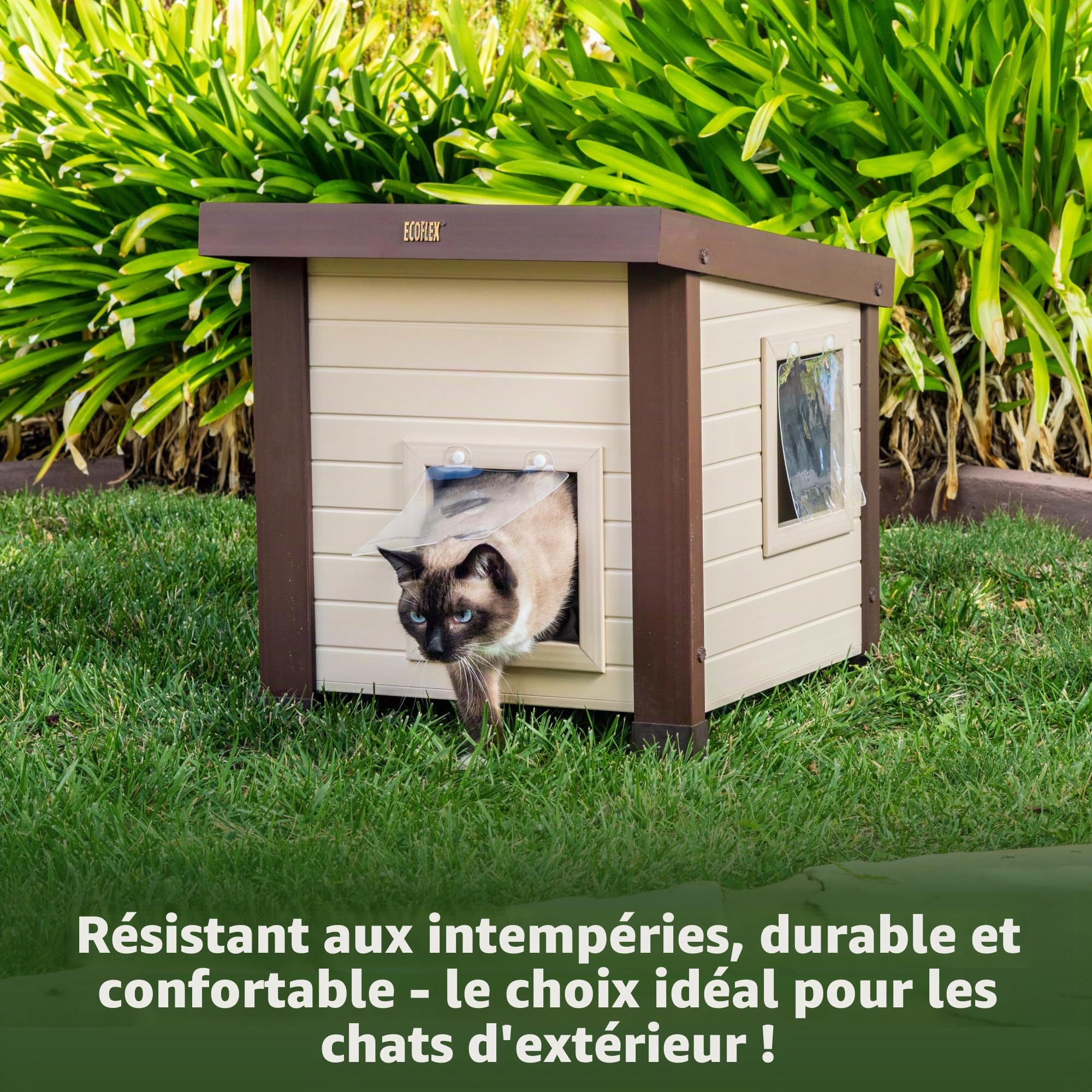 New Age Pet Ecth350 ecoFLEX Albany Outdoor Feral Maison pour Chat Multicolore