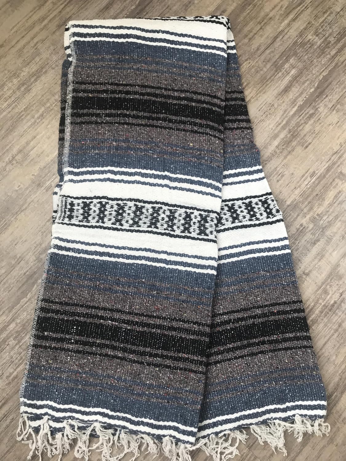 Baja Authentic Mexican Falsa Blanket 100% Acrylic Perfect for Yoga, Beach, Camping, Picnic, Car Seat Cover, Home Throw Decor (Dust Blue)