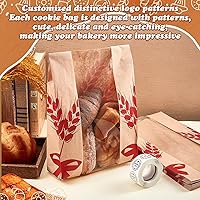 Vista 4 de Gueevin 100 bolsas de pan de papel kraft para pan casero, bolsa grande de pan de masa madre con ventana transparente, almacenamiento de alimentos