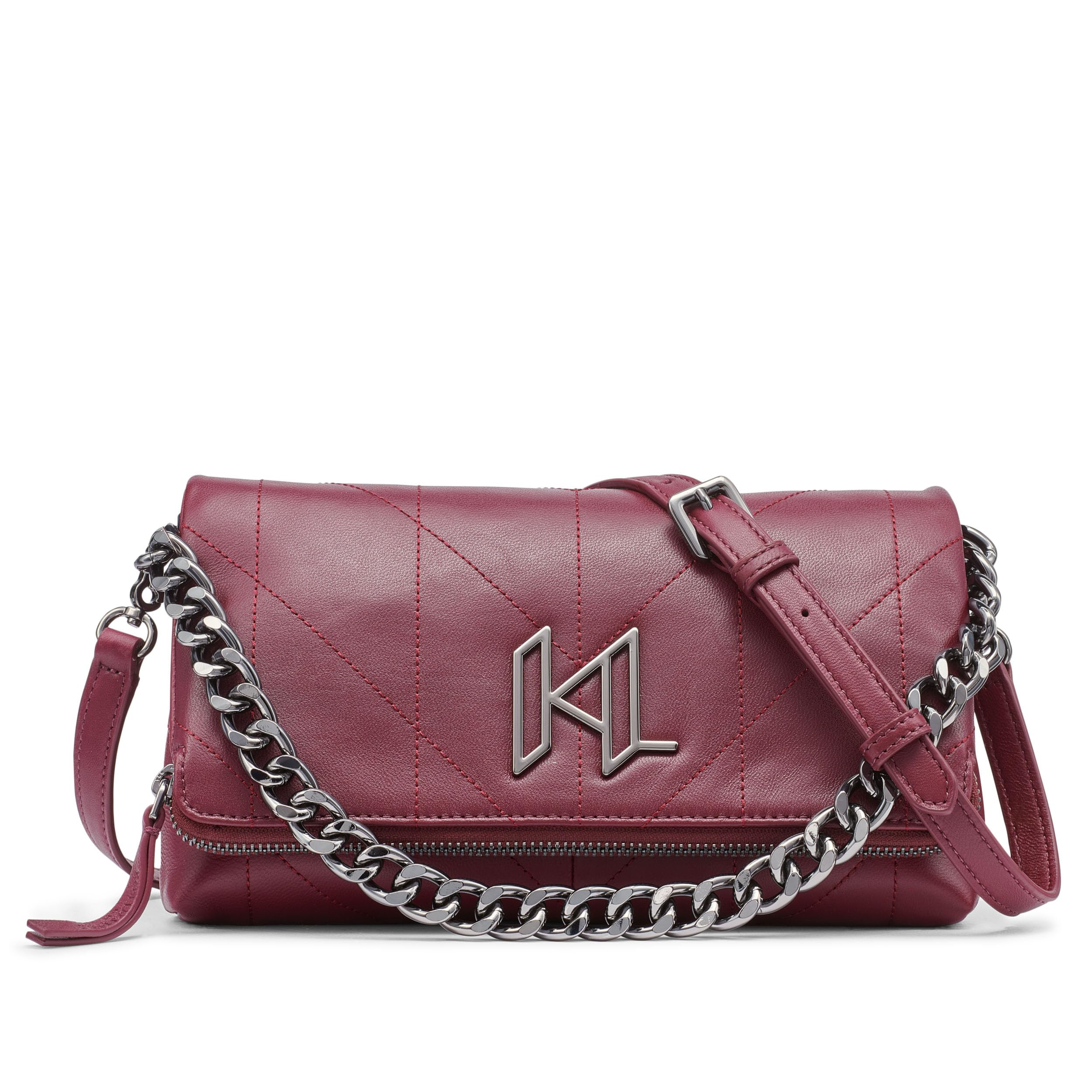 KARL LAGERFELD womens Lavande Crossbody Bag With Chain Detail
