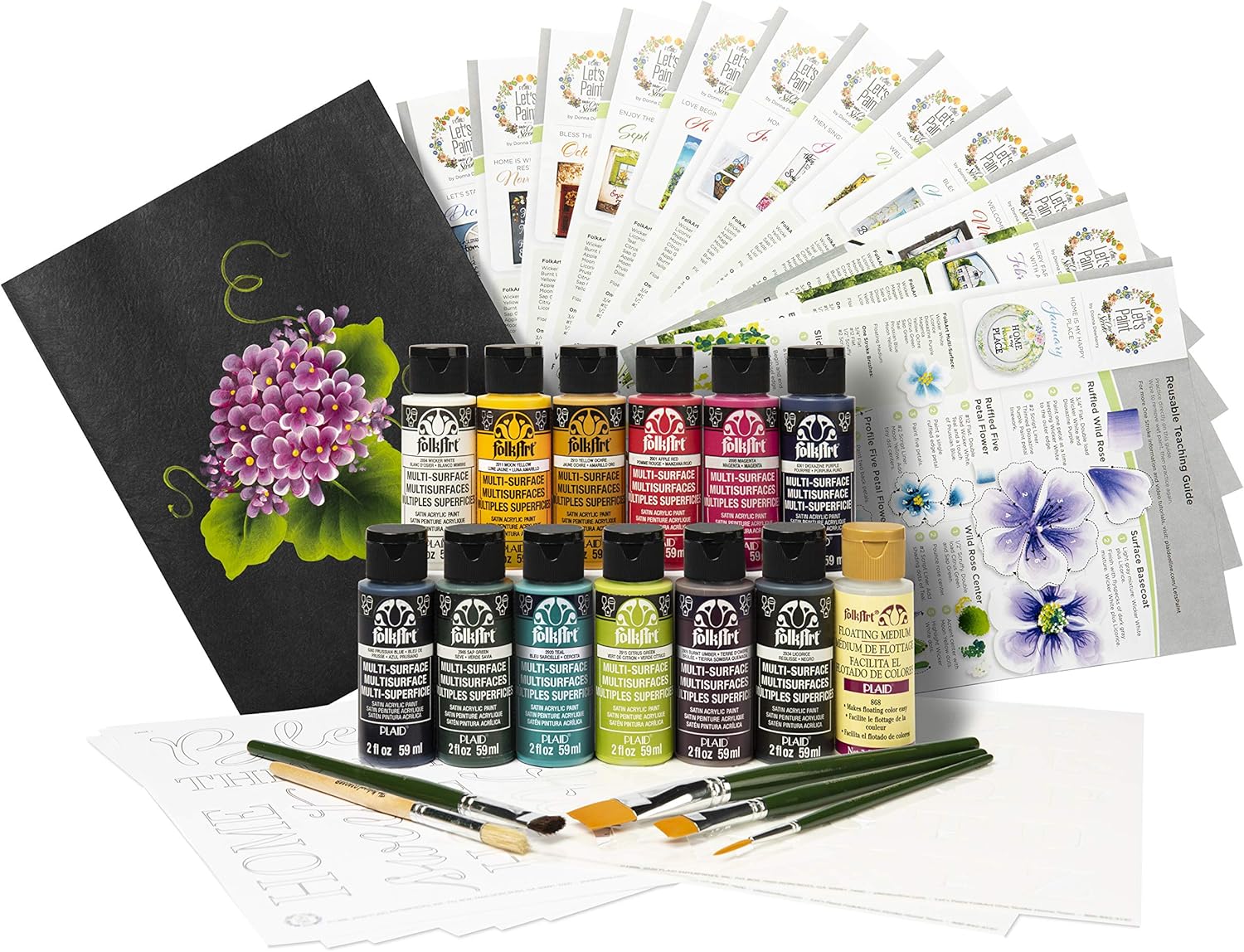 FolkArt Let's Paint One Stroke Home Town Kit, 39 PC, Assorted, 1 Count (Pack of 1)