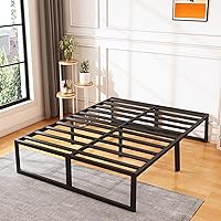 Vista 15 de 14 Inch Twin Bed Frame, No Box Spring Needed, Heavy Duty Metal Platform Bed Frame Twin, Strong Steel Slats Support, Noise Free, Easy Assembly, Black