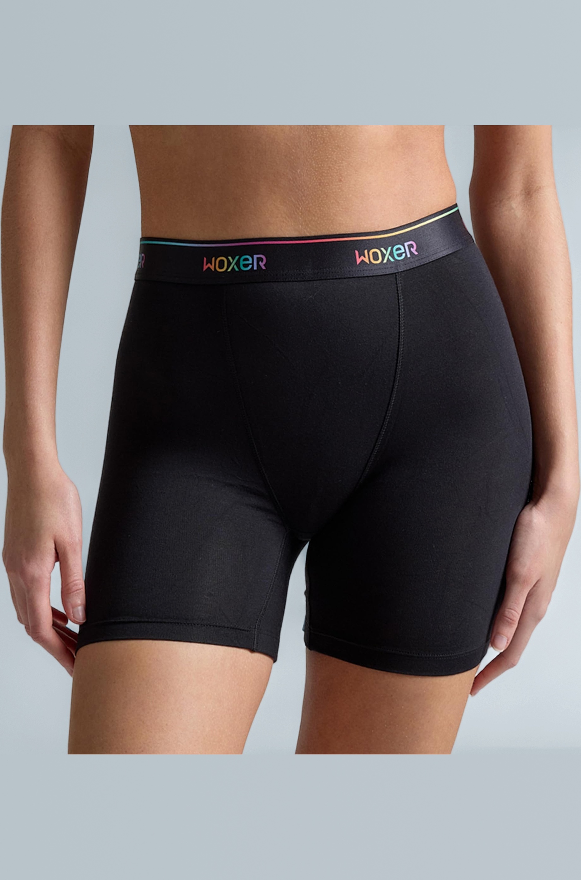 Women’s Boxer Briefs Underwear, Baller 5” High-Waisted Boyshorts Panties Soft Anti-Chafing, No Roll Inseam, Pride Black, Medium