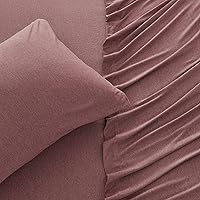 Vista 49 de Great Bay Home Cotton Jersey Knit Twin Sheet Set - Ultra-Soft, Stretchy, Heathered Melange Denim Blue Bed Sheets - Cozy, Soft T-Shirt Sheet &