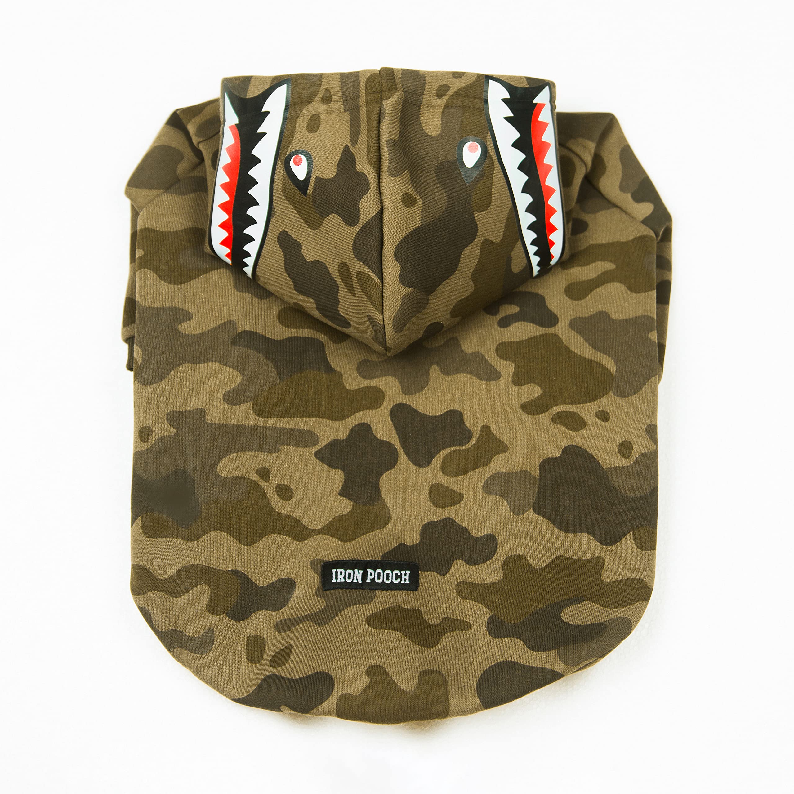 Sudadera con capucha para perro, ropa para perro con forro polar para perros pequeños, medianos y grandes (tiburón camuflaje, talla XXXL)