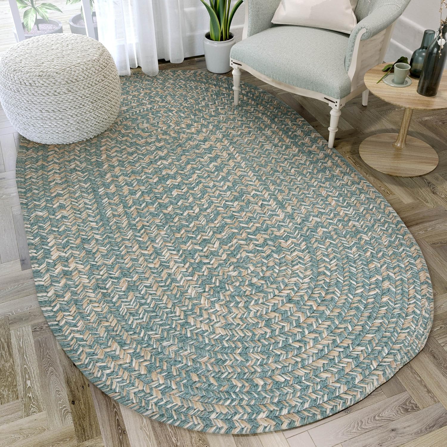 Super Area Rugs, Freeport Braided Collection Wool Mix Rug