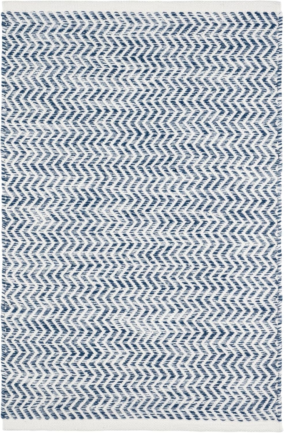 Dash & Albert Coastal Blue Handwoven Indoor/Outdoor Rug, 5 X 8 Feet, Blue/Ivory Geometric Pattern