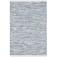 Dash & Albert Coastal Blue Handwoven Indoor/Outdoor Rug, 3 X 5 Feet, Blue/Ivory Geometric Pattern