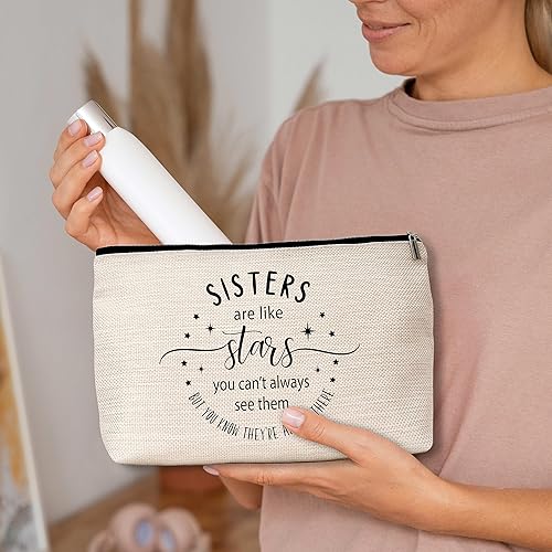 Miniatura 4 de AWSICE Bolsa organizadora de maquillaje para hermanas, regalos para hermanas, bolsa de cosméticos inspiradora, regalos de amistad para hermanas,