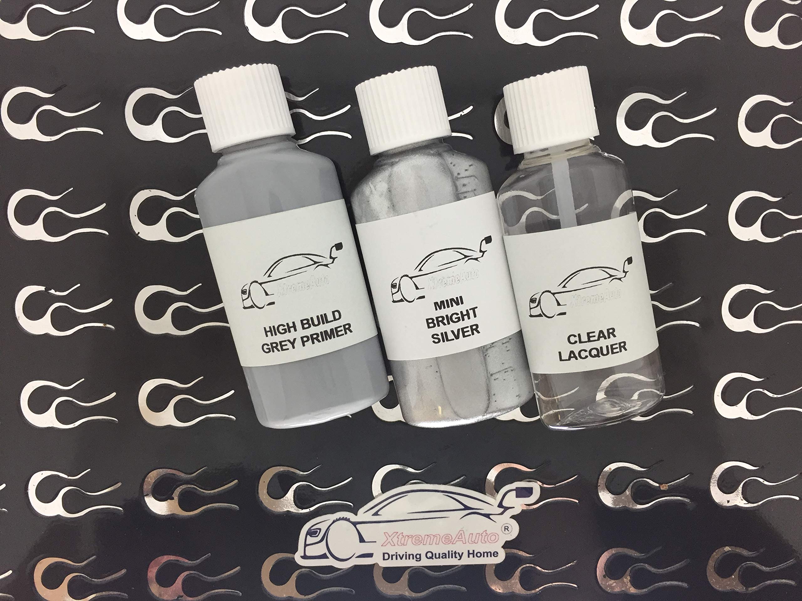 Xtremeauto Touch Up, Lacquer & Primer Bright Silver Alloy Wheel Paint Touch Up Repair Kit 30Ml Scratch Chip Curb Brush (Touch Up, Lacquer & Primer)