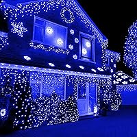 Vista 7 de Dazzle Bright Mini cadena de luces azules de Navidad, 20 pies, 100 luces incandescentes impermeables enchufables, decoraciones de Navidad