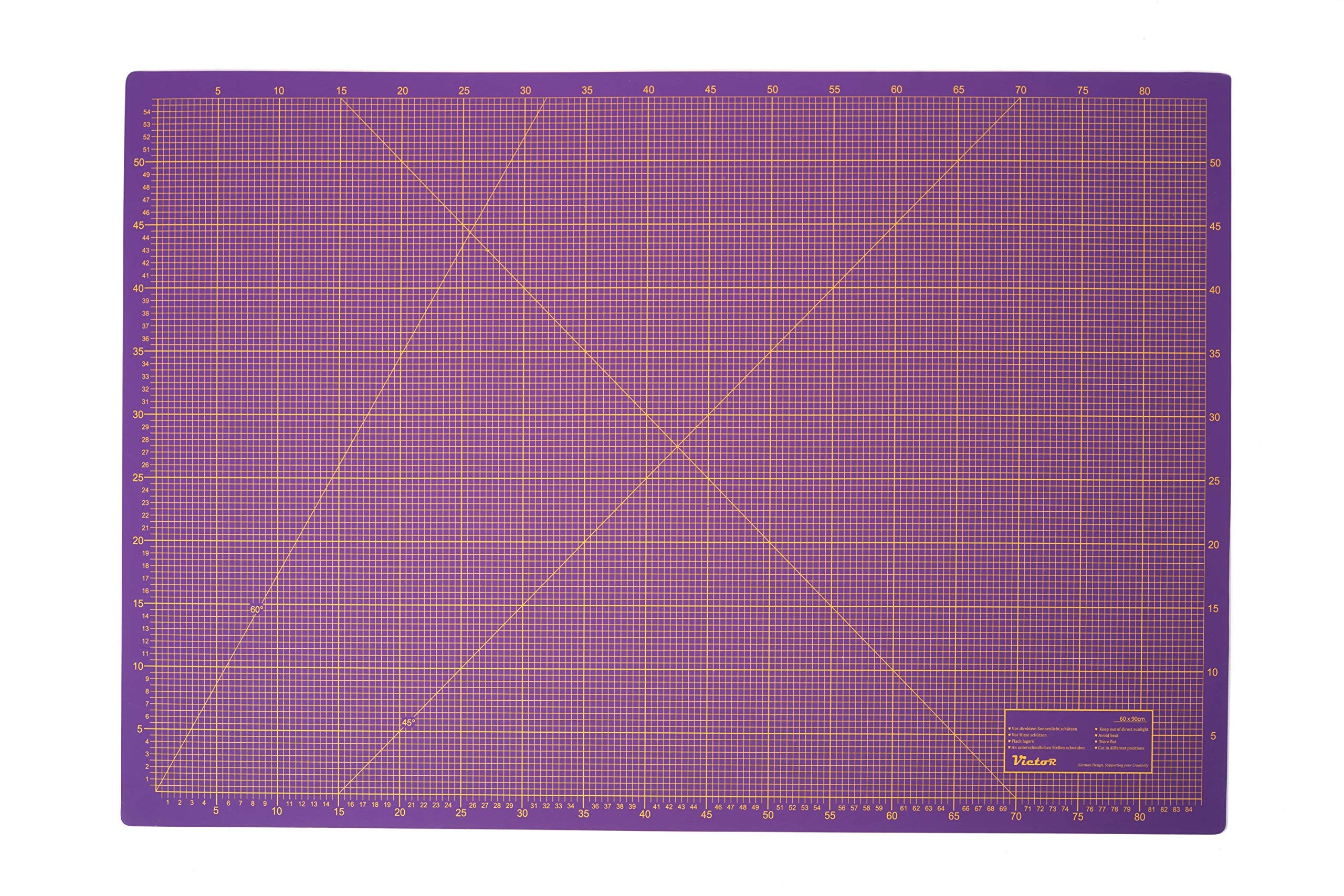 Victor tapis de découpe A1 violet rose 60 x 90 cm 3 plis auto-cicatrisant – support de découpe professionnel pour bricolage et couture, sous-main de bureau