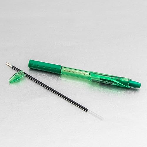 Miniatura 7 de Pentel RSVP RT Colors Bolígrafo retráctil, (0.039 pulgadas), línea media, barril, tinta verde, caja de 12 unidades (BK93CRD-D)