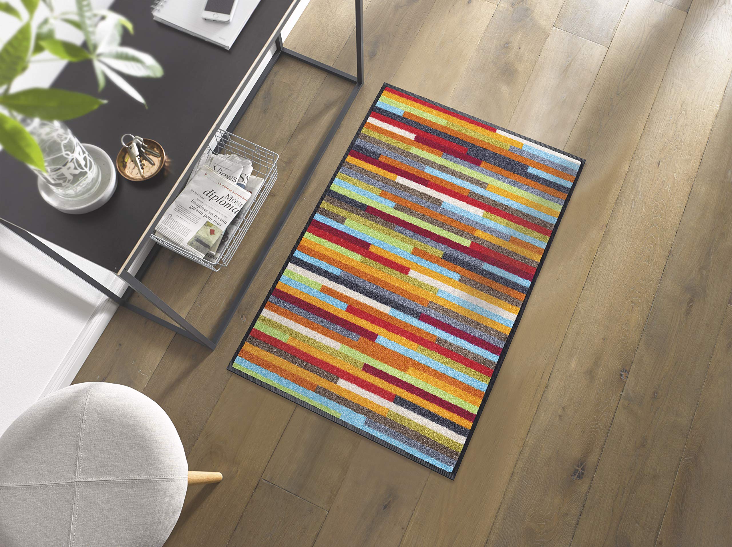 wash+dry Fußmatte, Mikado Stripes 60x85cm, innen, waschbar, bunt