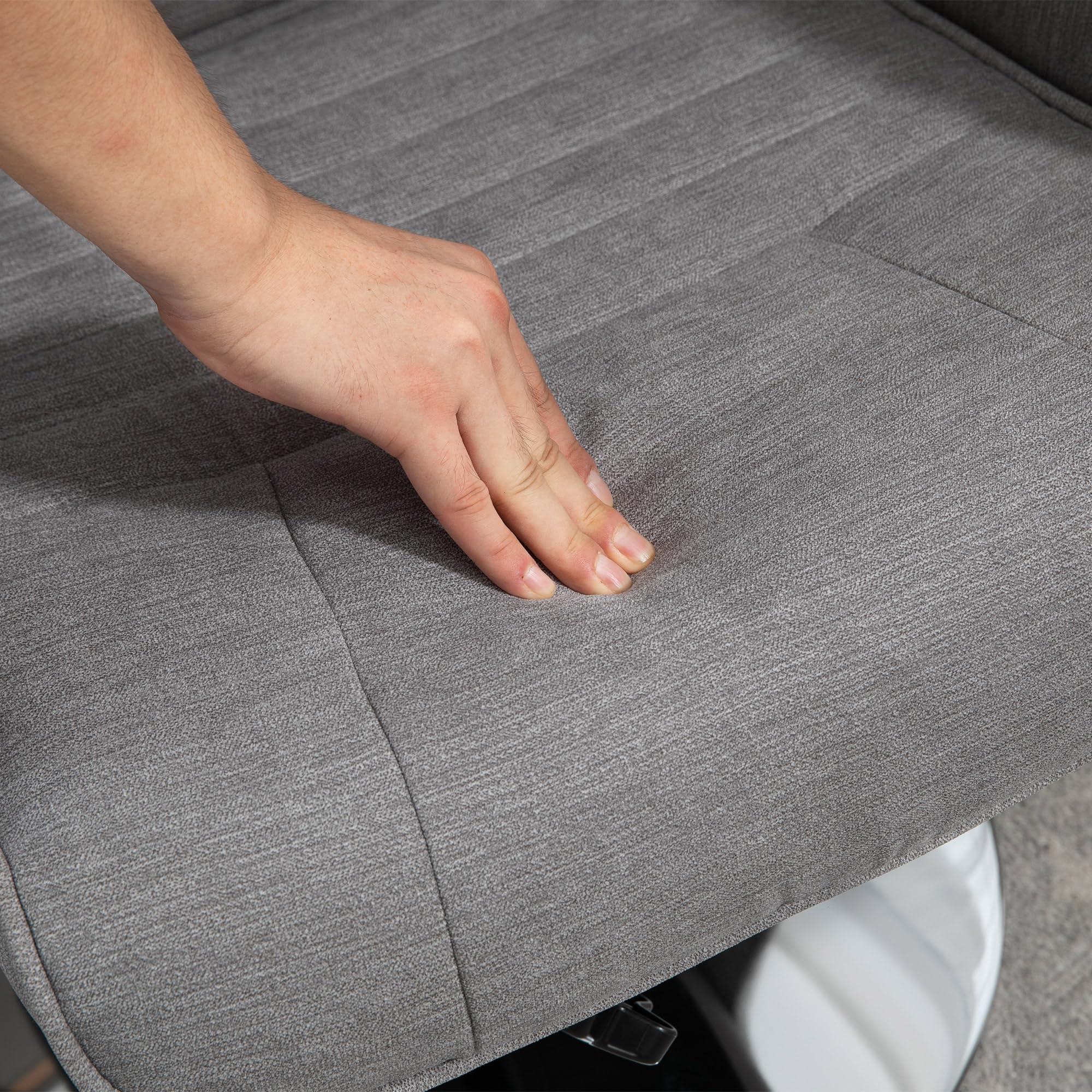 HOMCOM Fauteuil Relax, Fauteuil de Relaxation inclinable 135°, pivotant 360° avec Repose-Pieds, revêtement Tissu pour Salon, Chambre, Bureau, jusqu'à 150 kg, Gris