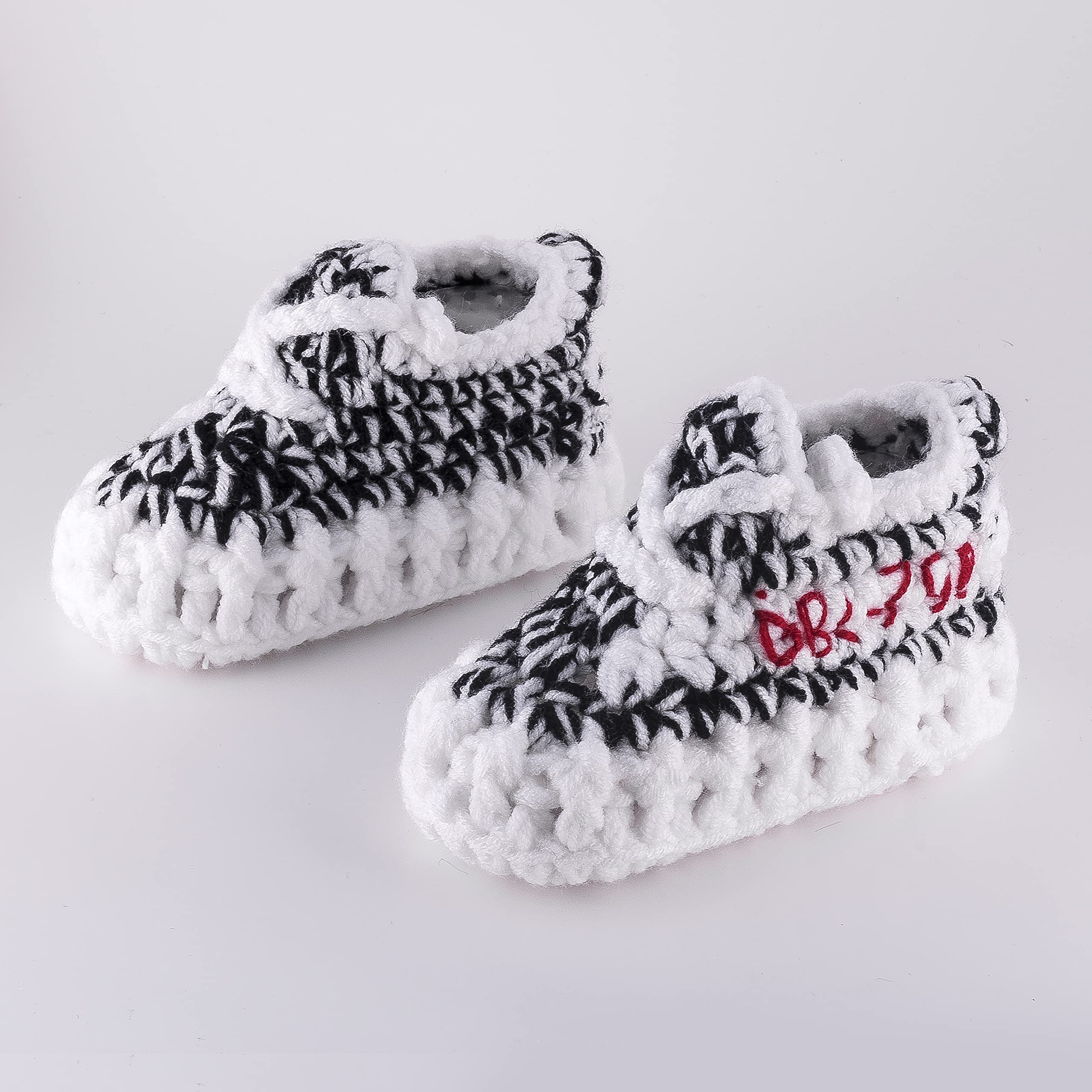 Diaper Book Club Baby Sneakers Crochet Hypebeast Shoes for Toddler Sneakerheads, Soft Booties for Boys & Girls, Designer Kids Fashion, Breathable & Comfortable Children's Kicks Zebra
