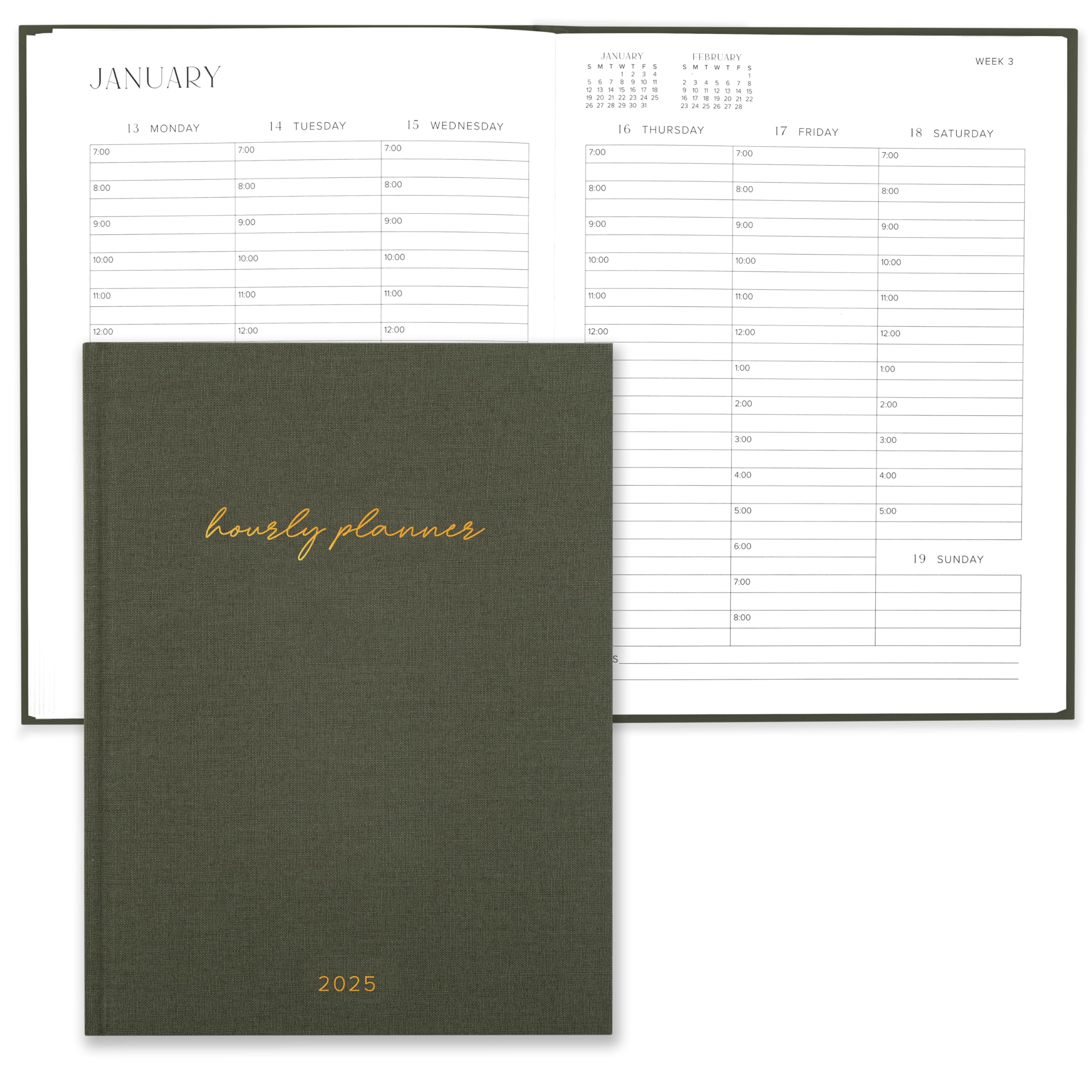 Beautiful 2025 Appointment Book Planner - Sturdy Linen Daily Planner & Weekly Calendar with Half Hourly Schedule Easily Keeps Track Of All Your Appointments - The Perfect Day by Day Organizer