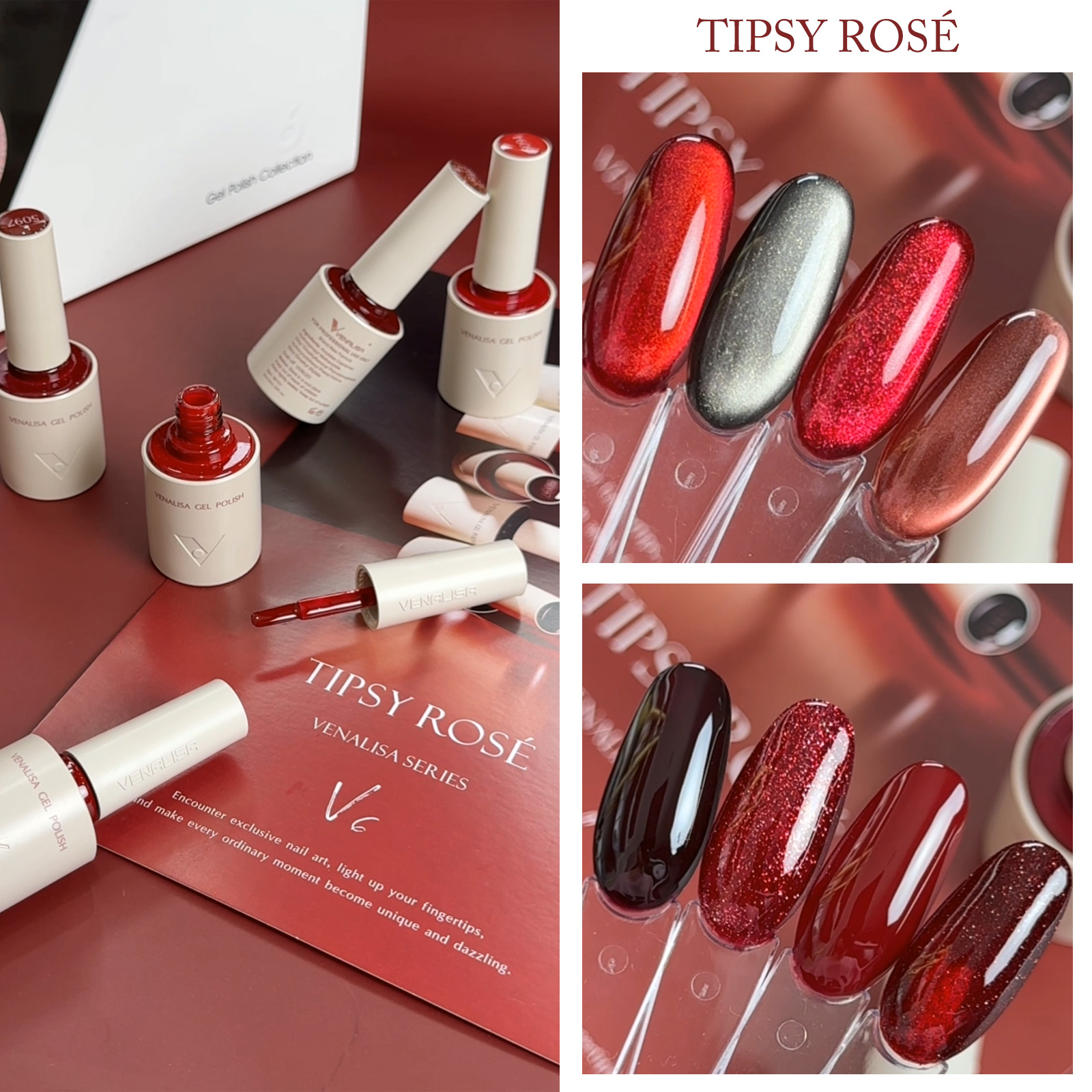 Amazon.com: VENALISA V6 22Pcs 10 ML Red Gel Nail Polish Set with