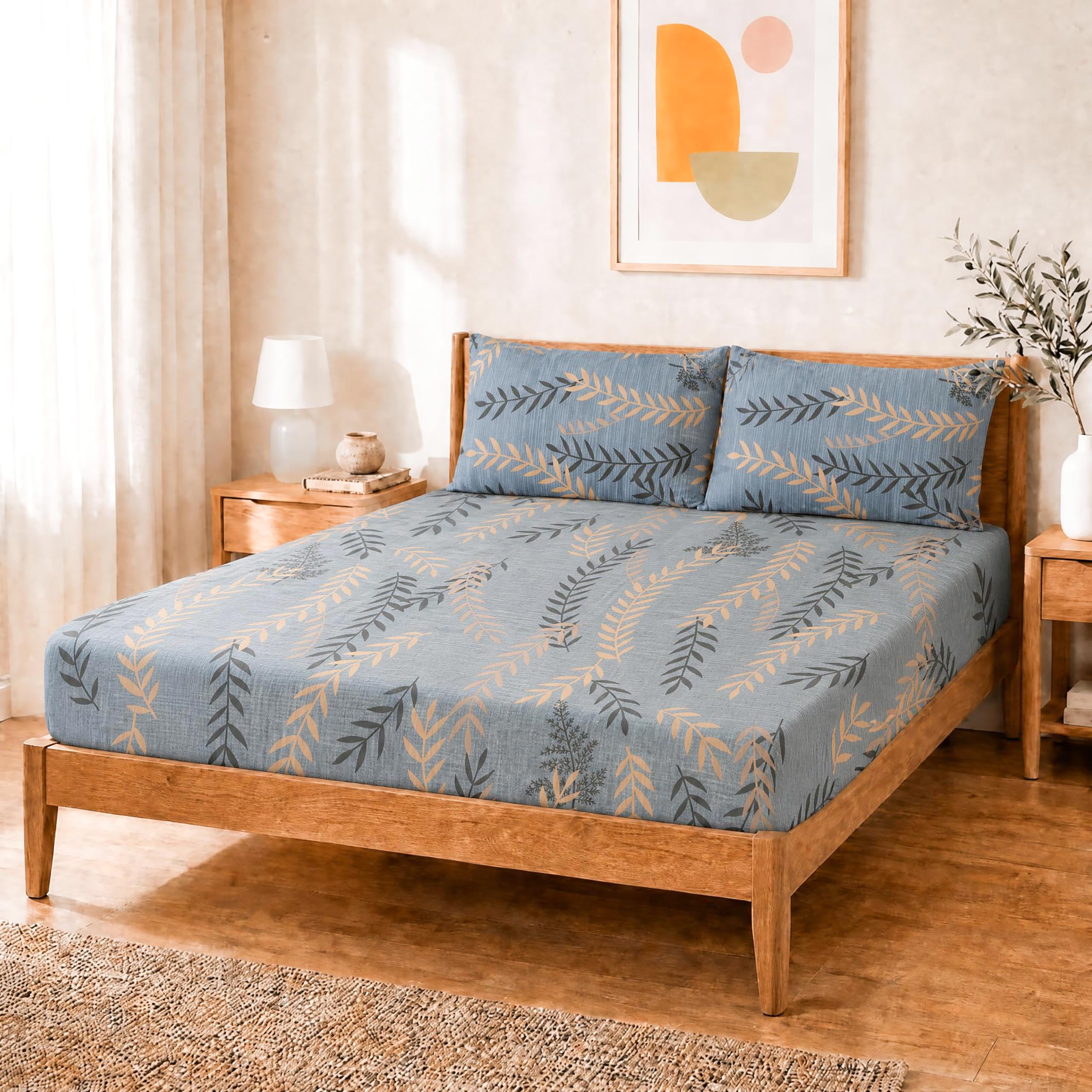 Salt Earth Queen Fitted Sheet - Cotton Feel & Deep Pocket -11