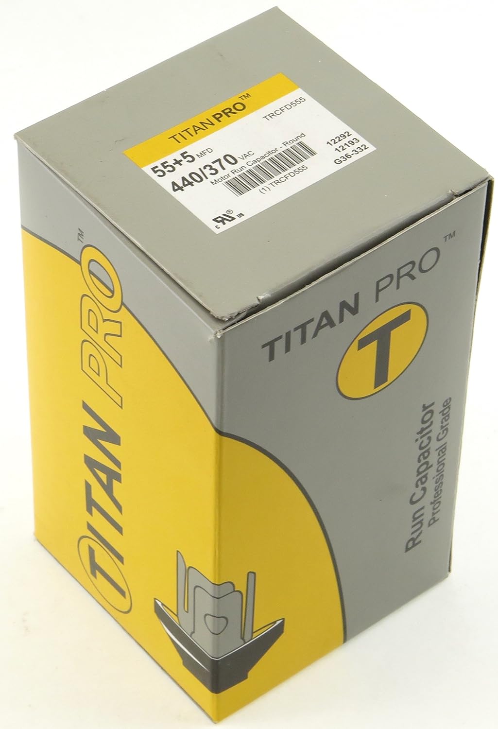 TITAN PRO TRCFD555 440/370 V, 55/5 MFD, Dual Motor Run Capacitor, Round