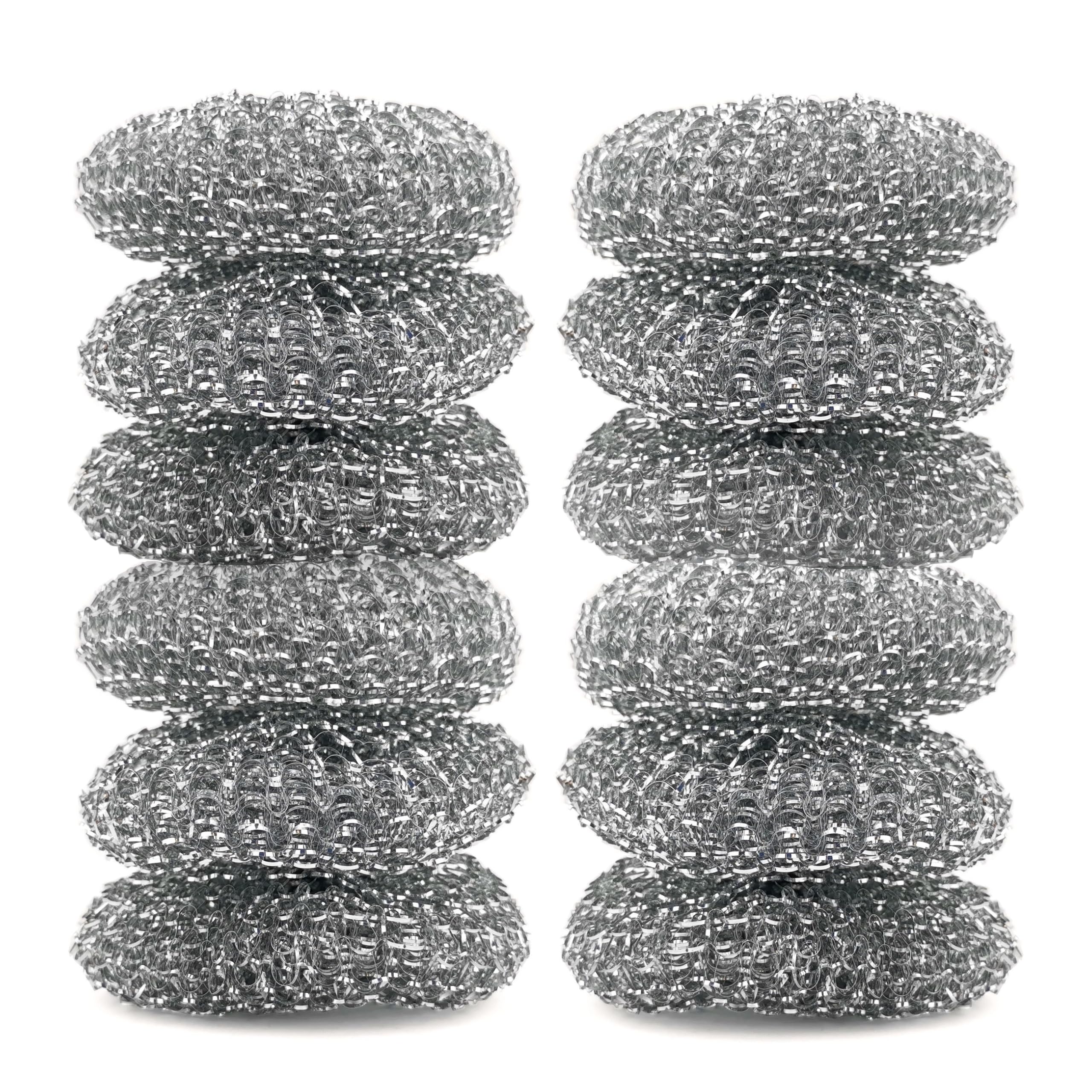 IDEA HOME MS. KITCHEN Metal Pot Cleaner – Heavy-Duty Steel Scrubber for Stubborn Dirt & Burnt Residue – 12-Pack