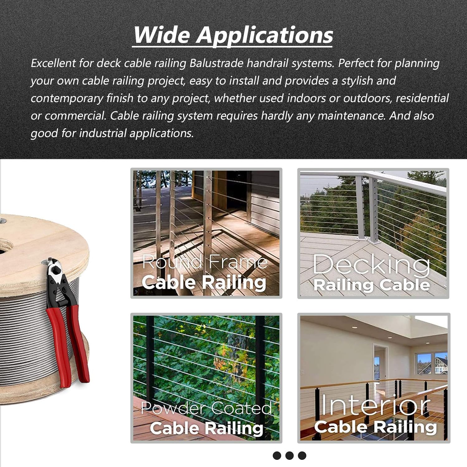 Onе-Dау Sаlе: Uр tо 50% оƒƒ Wayska 1/8 Inch Stainless Steel Cable 500FT, Aircraft Cable T316 Marine Grade, Wire Rope with Cable Cutter and 60 Pack Stainless Steel Protector Sleeves for Cable Railing, 1x19 Strands Construction Bеѕt Sеllеr Wayska 1/8 Inch Stainless Steel Cable 500FT, Aircraft Cable T316 Marine Grade, Wire Rope with Cable Cutter and 60 Pack Stainless Steel Protector Sleeves for Cable Railing, 1x19 Strands Construction