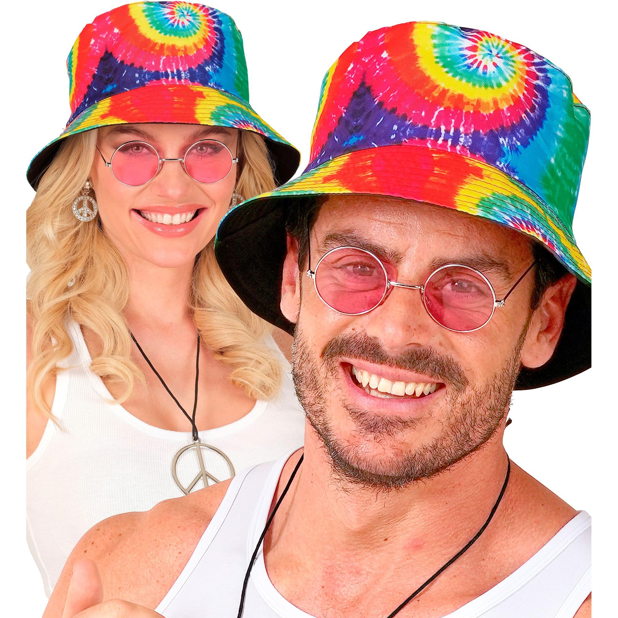 W WIDMANN MILANO Party Fashion 28576 Anglerhut Fishing hat, Tie Dye, 23 cm x 39 cm x 2 cm - Image 3