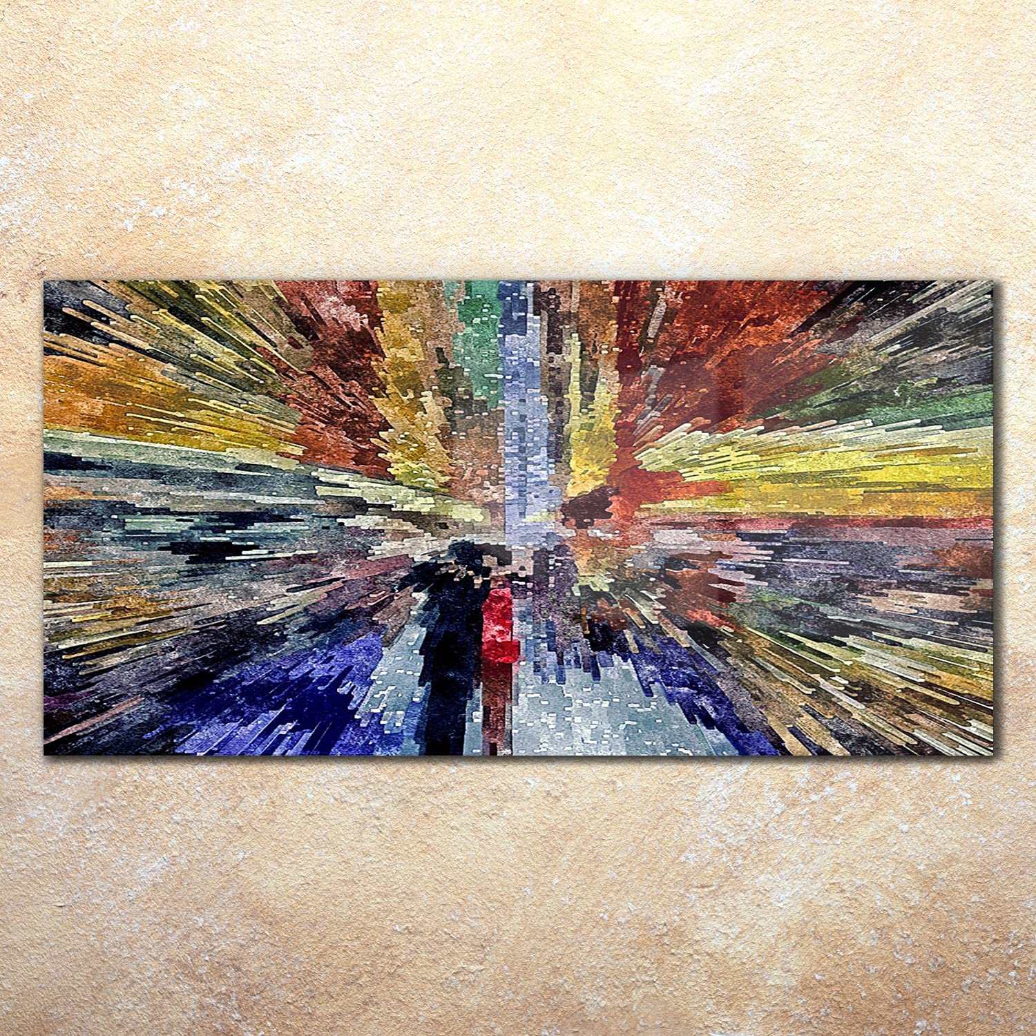 Coloray Pintura acrílica Cuadro De Pared 140x70cm Vidrio Acrílico Arte Sala De Estar Mural - Acuarelas de abstracción