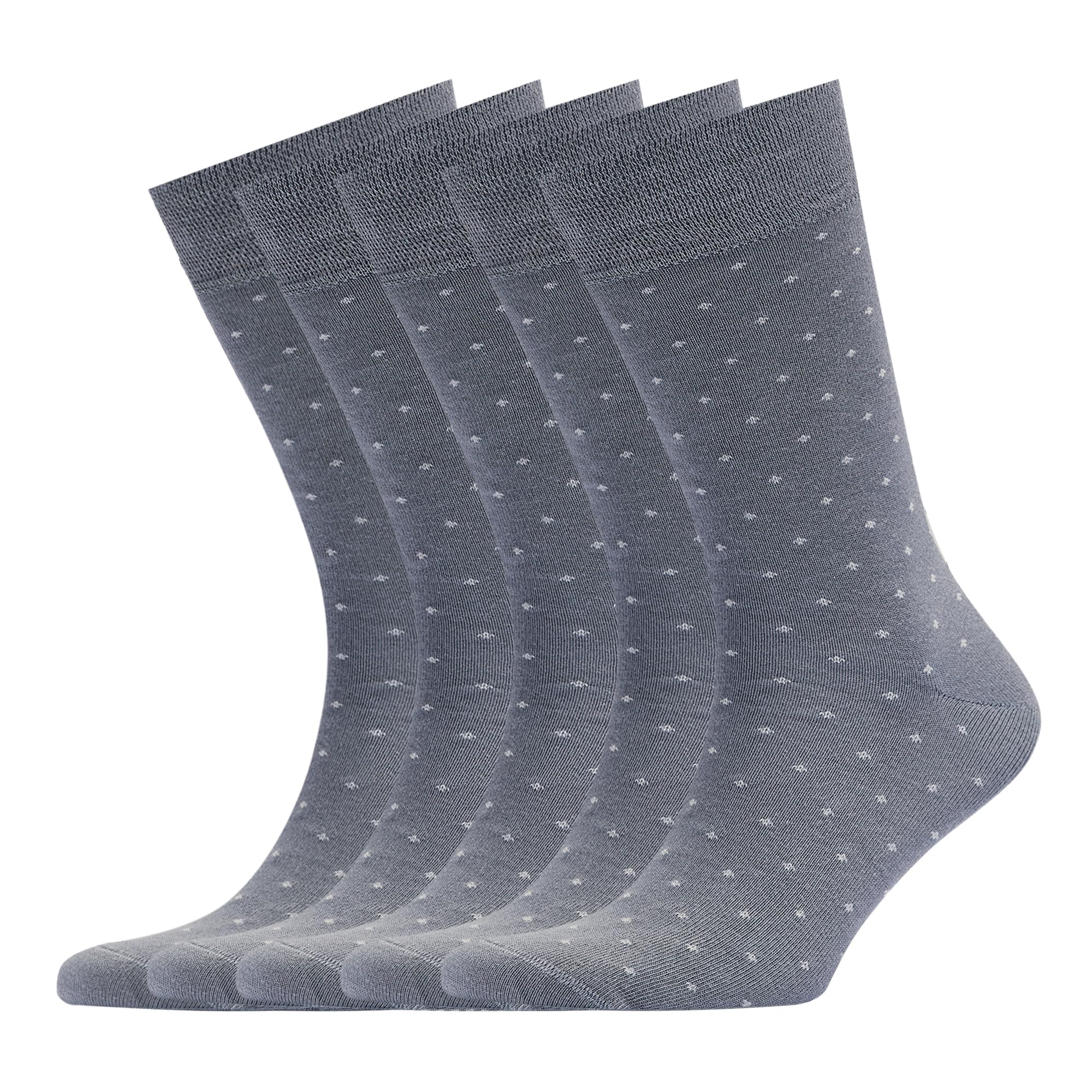 VRD SOCKSBamboo Men’s Dress Socks, 5 Pairs Dotted Crew Socks, Moisture Wicking, Mens Mid-calf Socks, Mens Socks Size 8-13