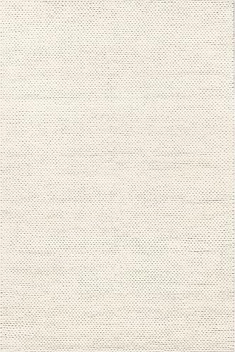 Miniatura 3 de NuLOOM Penelope - Alfombra de área de lana trenzada de 6 pies, cuadrada, color blanco crudo