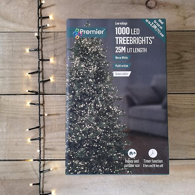 1,000 LED (25 Meter) Premier TreeBrights Cluster Tree Lights in Warm White
