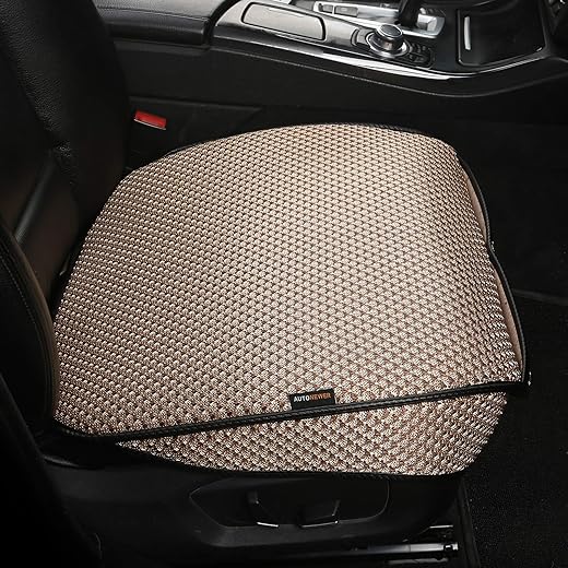 Auto Newer Breathable Universal Four Seasons Car Seat Covers，Luxury Car Seat Cushion ，Protectors for Front Seat Bottoms,Compatible with 95% Vehicles， Fit for Cars Truck SUV (Gold Beige,1PCS)