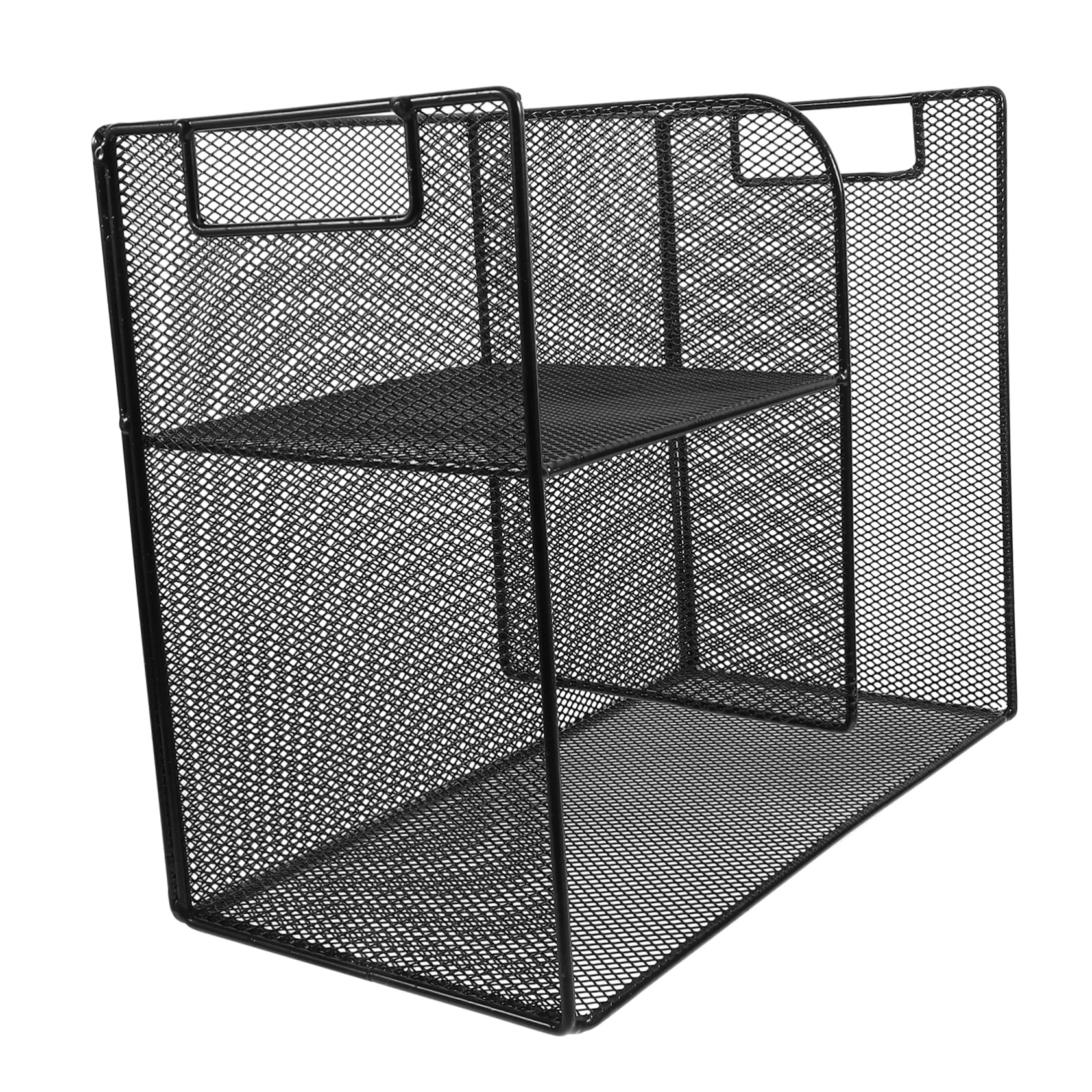 Schwarze Aktenregal-Aufbewahrungsbox für den Schreibtisch, effizienter Sortierer und Ordnerhalter, stilvolles Schreibtischzubehör für Zuhause und Arbeit