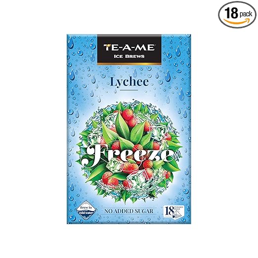 Freeze Lychee Iced Infusion Tea, 18 Pyramid Infusion Tea Bags | Ice Brews | Cold Brew | Strong and Highly Flavourful | Infusion Flavored Ice Infusion Tea