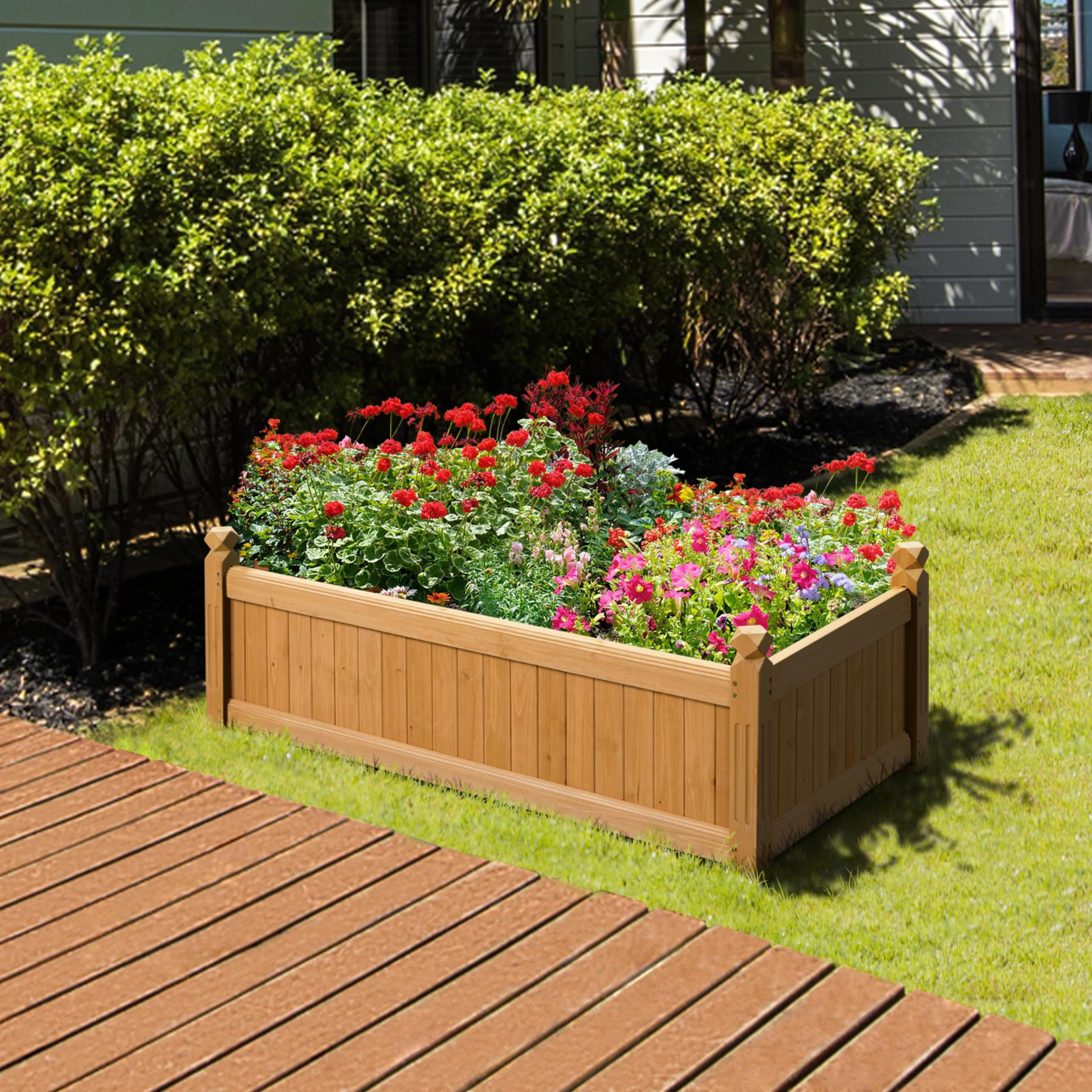 Amazon.com: Yaheetech 46″ L × 23.5″ W × 16″ H Wooden Raised Garden