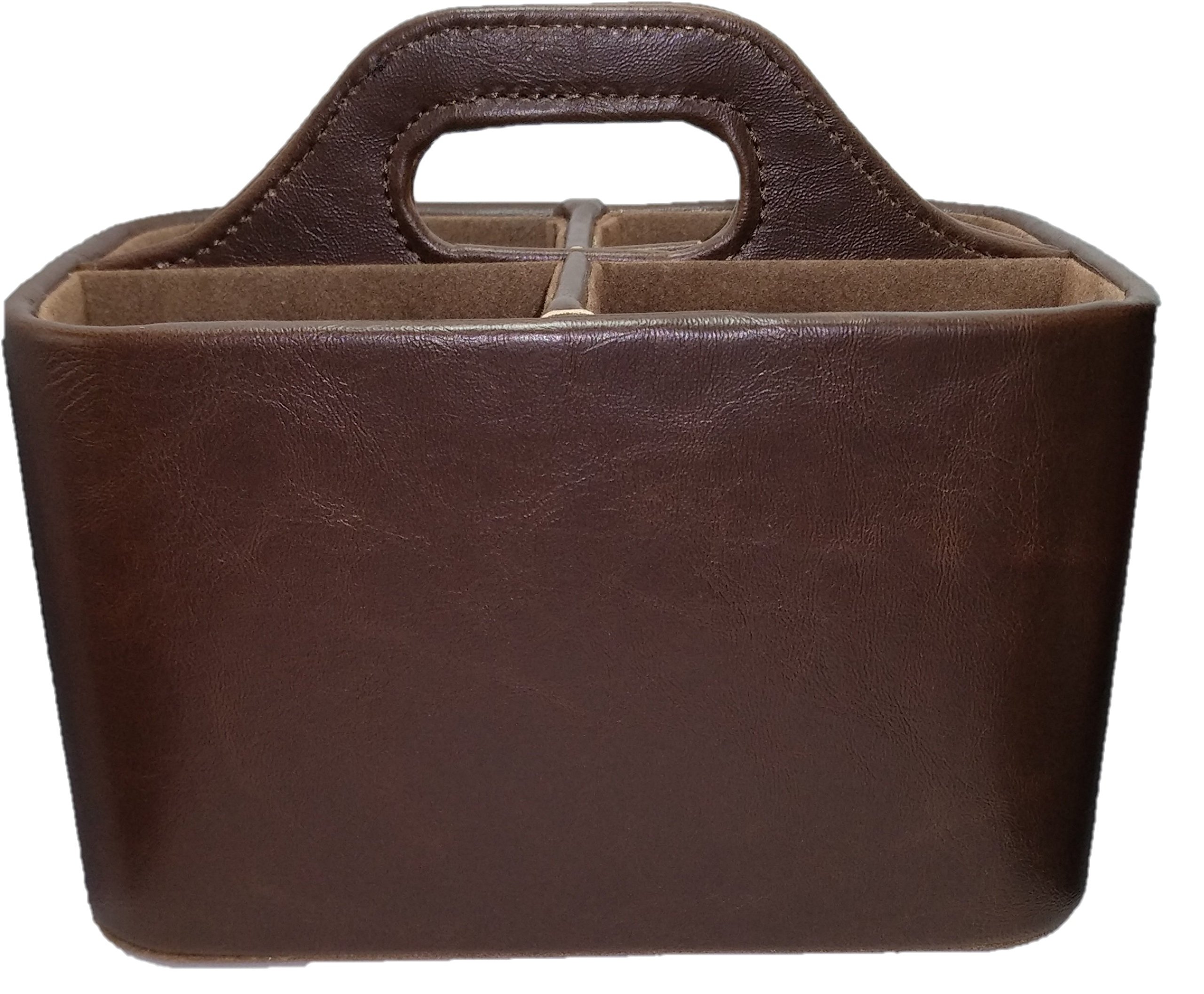 DRW Schreibtisch-Organizer, Kunstleder, Braun, 18 x 11 x 15 cm