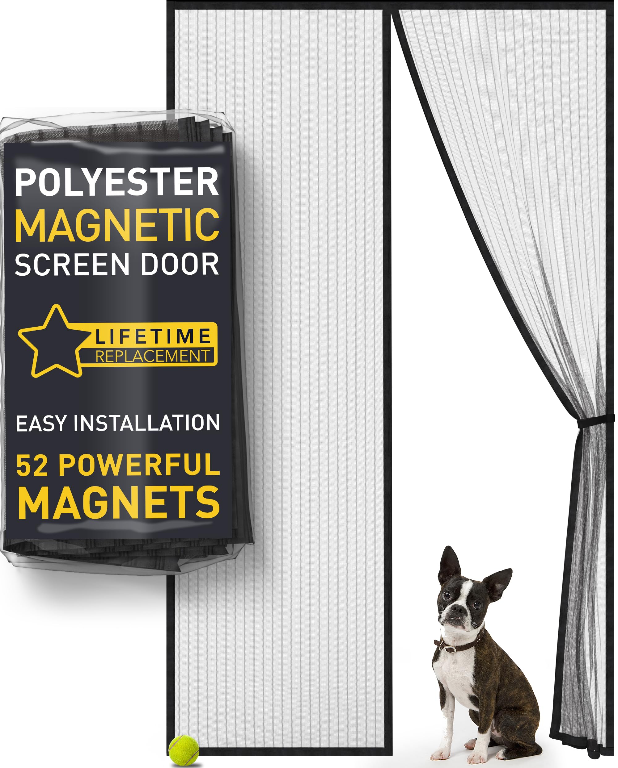 Flux Phenom Magnetisches Fliegengitter für Türen – Hält Insekten fern, lässt frische Luft herein – 9-Minuten-Montage, automatisch schließend, atmungsaktiv und Freihändig 90x210 cm